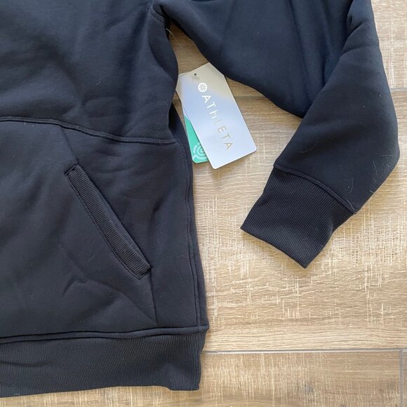Athleta Hoodie Sweatshirt Womens XS Black Solstice Reversible Sherpa Pullover - Picture 5 of 13